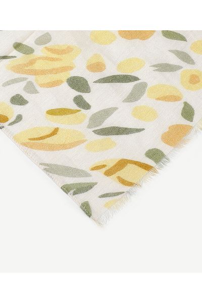 Yargıcı Linen Blended Lemon Patterned Shawl