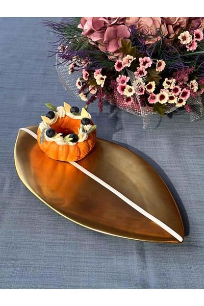 Mikasa Moor Yaprak Gold Service Presentation Plate