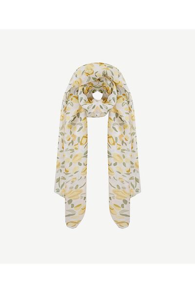 Yargıcı Linen Blended Lemon Patterned Shawl