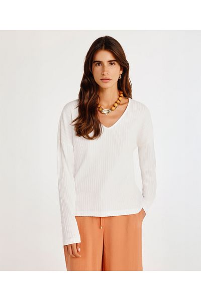 Yargıcı Tricou cu mânecă lungă cu decolteu în V