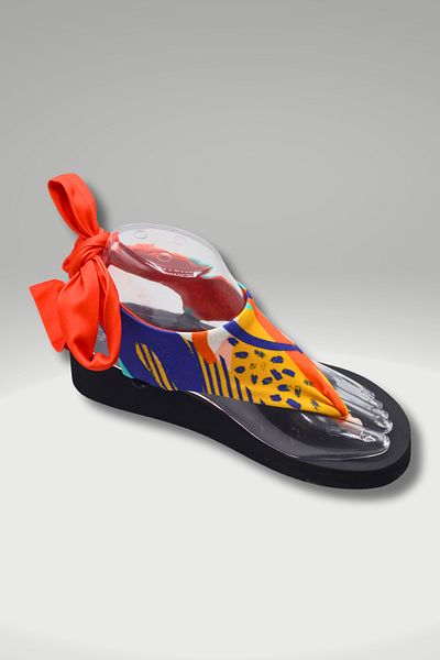 CATCHY Top-Changing Women's Sandals - Black Thick Sole Metro Patterned with Laces