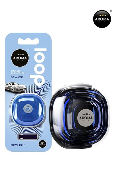 Aroma Car Loop Gel Air Freshener New Car Scent – Long Lasting, No Gas, Vent Clip, Spill Proof