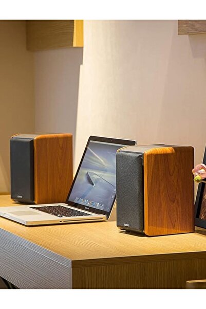 Edifier R1010BT – مكبرات صوت بلوتوث 24 وات RMS - تشطيب خشبي كلاسيكي، مدخلان RCA مزدوجان