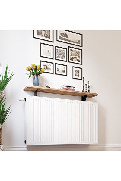 Jeina FOX - Dresuar Montaj Gerektirmeyen 60x18 CM MDF Oval Kesim Petek Üstü Uçan Raf Kitaplık