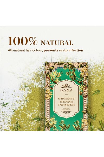 Kama Ayurveda مسحوق الحناء العضوي 100 جرام (م)