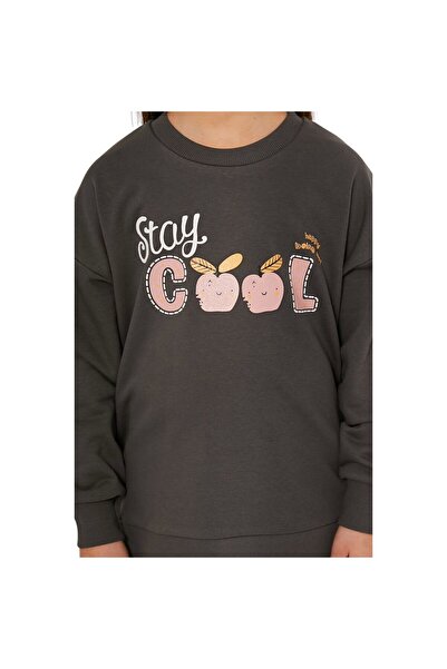 Rolypoly Темно-сірий спортивний костюм для дівчинки