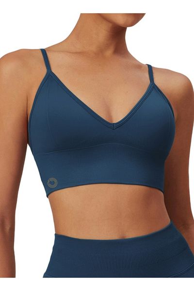 KAWN YOGA Womens V-Neck Sports Bra