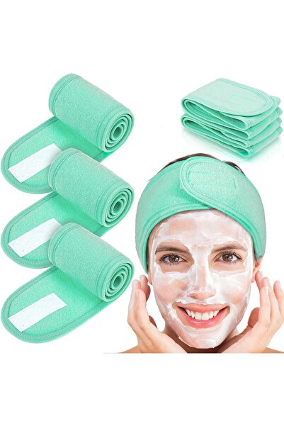 LA PERLA TECH عصابة رأس سبا، مكياج - عصابة شعر، عصابة رأس من قماش تيري مطاطي للاستحمام واليوجا الرياضي (أخضر نعناعي) قطعة واحدة