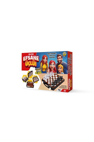 SERA Backgammon-Dame-Chess 3-Piece Game Set with Bag
