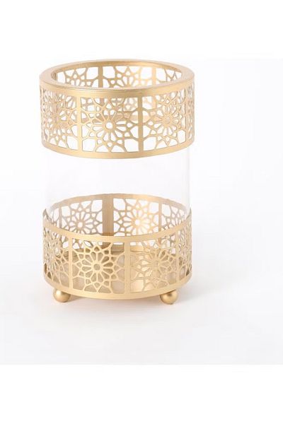 rexa Meshrabiya Allure Motif Candle Holder Gold 20cm