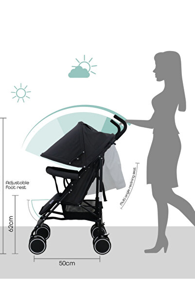 MAAS Lightweight Stroller with a Wide, Foldable Canopy, Suitable for Travel