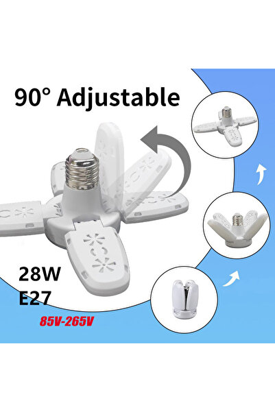 Choice E27 85V-265V 28W Fan Shape LED Bulb E27 LED Lamp Foldable 220V OR 85V-...