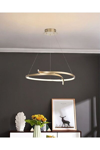 Ömür Avize Penumbra Modern Ledli Eskıtme Gold Kasa Avize