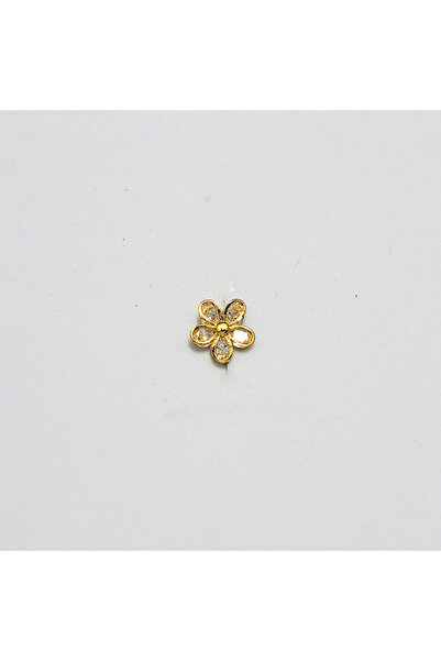Piercing by Sever Çiçek Çelik Piercing… Altın/Gold Renkli ve Şeffaf Taşlı (TRAGUS HELIX CONCH FLAT)