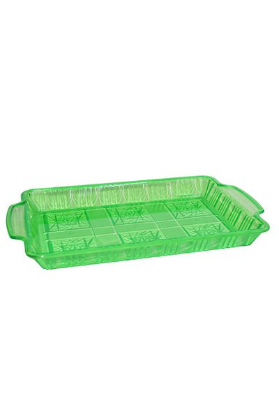 Generic صينية تقديم بلاستيك بمقبضين