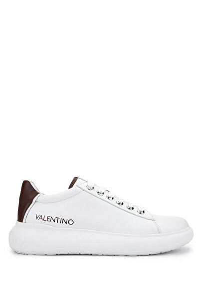 Mario Valentino Unisex Hakiki Deri Beyaz/Kahverengi Sneakers & Spor Ayakkabı