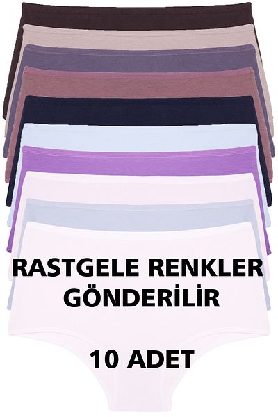 Nicoletta Women's Random Color Cotton Panties 10 Pieces