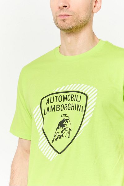 Lamborghini Men Sportswear Fit Short Sleeve Outdoor T-Shirt, Lime