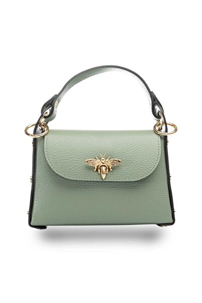 TORO NERO Women's bag made of genuine leather, sage green Iris