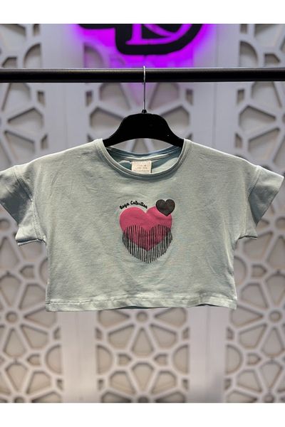KUMRUNUN DÜNYASI Short Sleeve T-Shirt Crop and Shorts Girls' Bottom Top Set