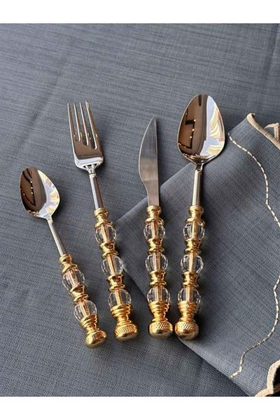 ROY KING Rustic 24 Piece Dining Set Gold