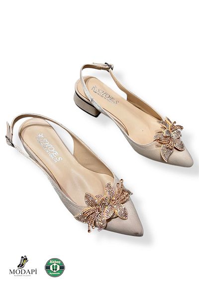 Esil Moda Pantofi de balerină cu piatră cu cataramă de damă