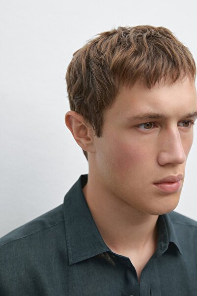 Massimo Dutti %100 keten slim fit gömlek