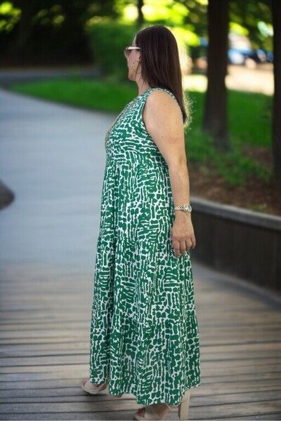 yagmurberen Japanese Sleeveless Robes with Fluffy Intermediate Length Plus Size Cotton Viscose Dress