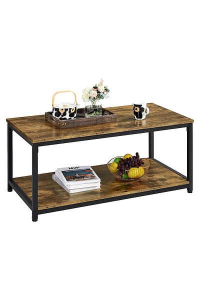 sharpdo Living Room Furniture Double-Layer Coffee Table, Simple Tea Table 100*50*46CM