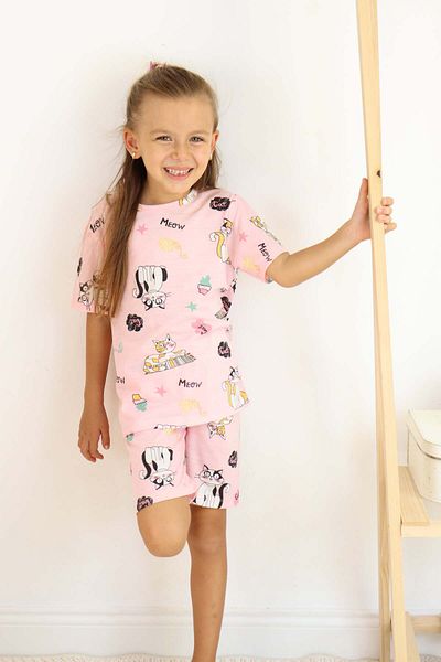 Harika KIDS Girl's Cotton Combed Fabric Pajamas Set with Shorts