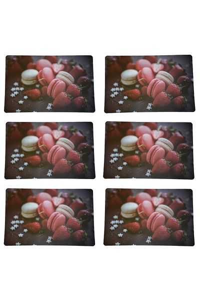 PUFO Set suporturi pentru farfurii pentru servirea mâncării, model Pufo Macarons time, 6 piese