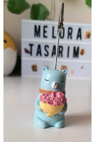 melora Gül Buketli Ayıcık Not Tutucu Fotoğraf Tutucu Dekoratif Notluk