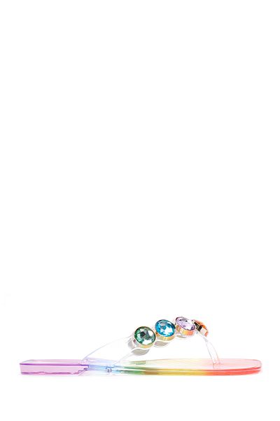 Derimod Flip-flops Jelly de damă cu detalii cu piatră colorată - 24sfe492514