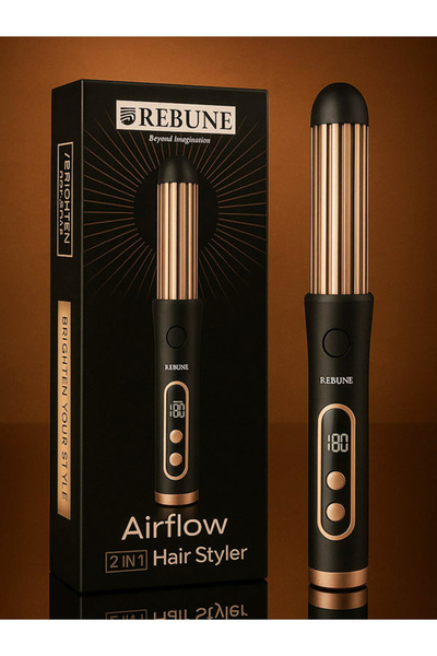 rebune Re-2097 2-in-1 Hair Curling Iron, 36 Watts, Ceramic - Tourmaline Barre...