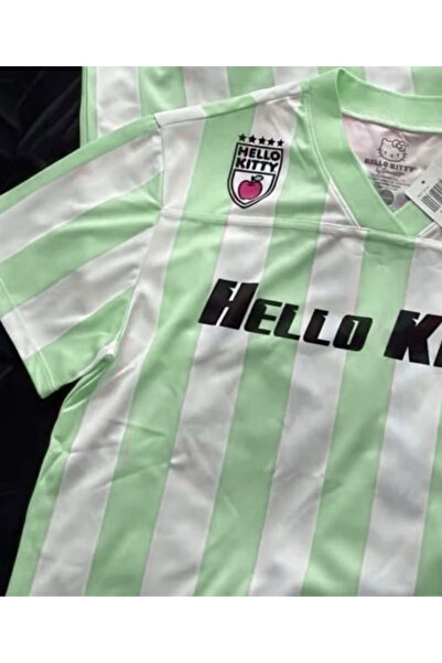 Touz Moda Рожево-біла футболка з V-подібним вирізом і смужками