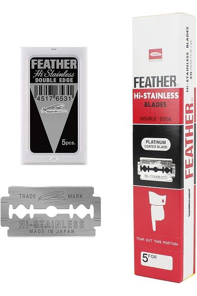 Feather 100 Hi-Stainless Platinum Double Edge Razor Blades