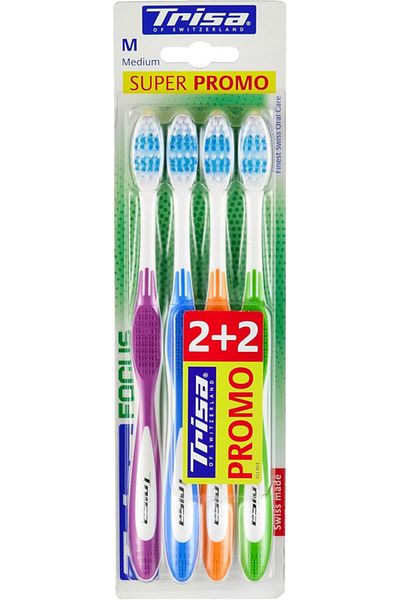 Trisa Trisa Focus Medium Toothbrush (Pack of 4)