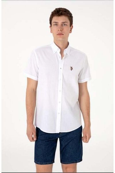 U.S. Polo Assn. Мъжка тъкана риза с къс ръкав USPA ELFYGL025Y 2083854