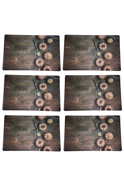 PUFO Set suporturi pentru farfurii pentru servirea mâncării, model Pufo Muffins, 6 bucăți