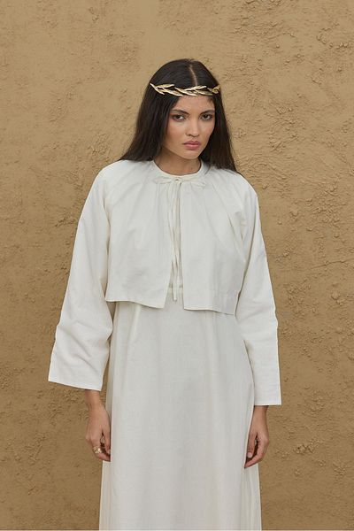 Fahhar Voile Jacket Dress Suit Ecru