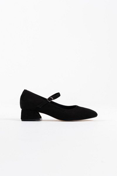 EMOYRA Edna Women's Black Suede Heeled Shoes