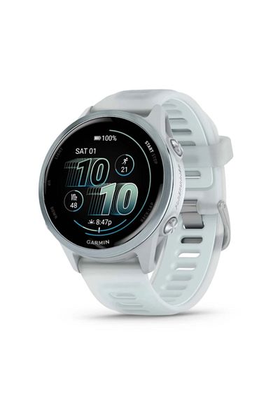Garmin Forerunner 570 GPS running watch, charge/data cable, documentation
