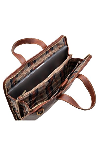 UTIL LAND FASHION Laptop bag made of genuine vachetta leather, SL4453