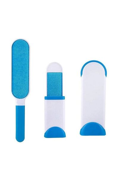 MACVI Set of 2 Macvi® Special Brushes for Removing Pet Hair, Self-Cleaning System, Blue