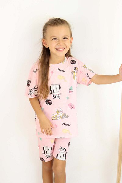 Harika KIDS Girl's Cotton Combed Fabric Pajamas Set with Shorts