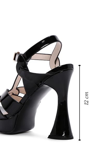 Derimod Black Platform Heeled Ankle Sandals - 24sfe401316
