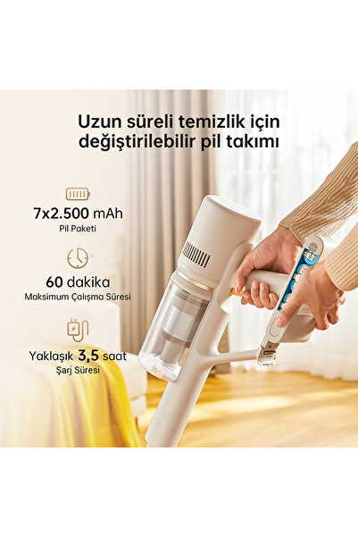 Dreame U20 Adjustable Suction Battery Operated Vacuum Cleaner White and Silver