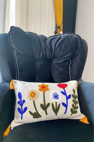 Reset Κεντητό κάλυμμα μαξιλαριού ριχτάρι Bugi Home Collection Punch