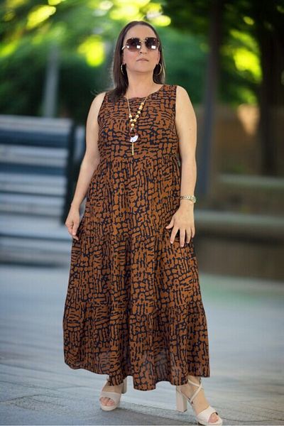 yagmurberen Japanese Sleeveless Robes with Fluffy Intermediate Length Plus Size Cotton Viscose Dress
