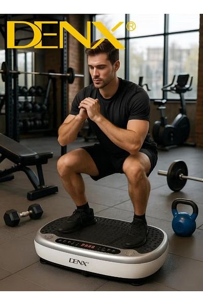 Denx Vibration Plate Exercise Machine - Whole Body Workout Vibration w/ Loop Bands DX2593